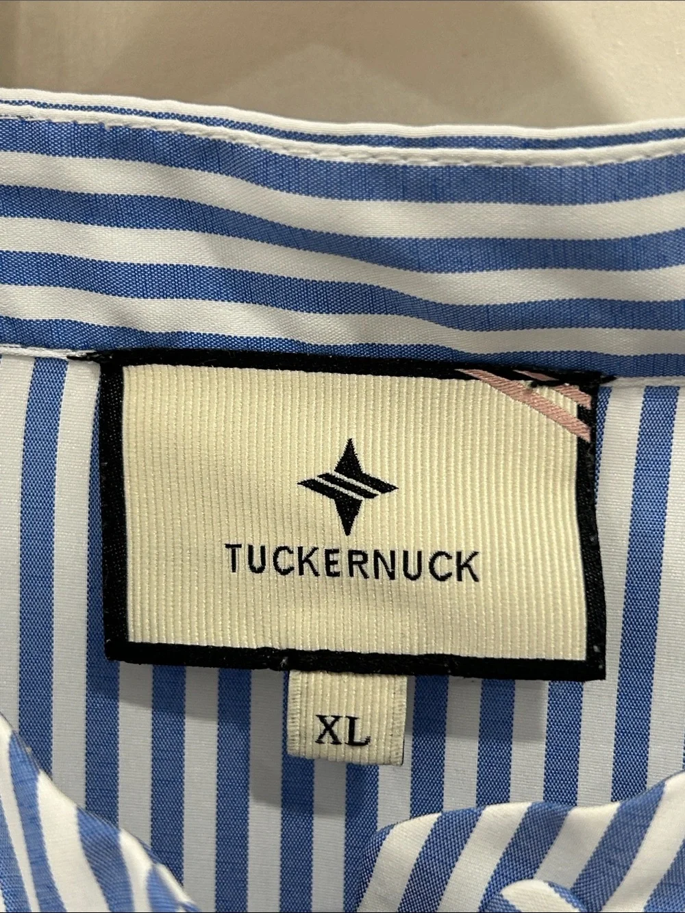 Tuckernuck Blue Stripe Royal Shirt Dress Preppy Classic Spring Summer - XL - Picture 13 of 14